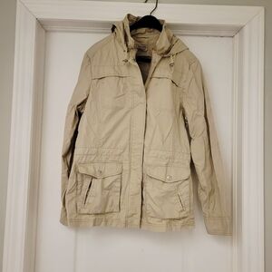 Denver Hayes Women Light Tan Hooded Utility Jacket Size US M